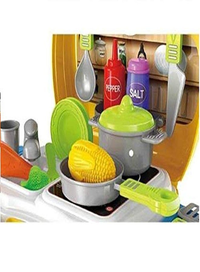OBLETTER Pretend Play Kitchen Cooking Kitchen Suitcase Set Toy with Briefcase, Accessories for 2 to 8 Year Old Kids Boys and Girls - Image 3